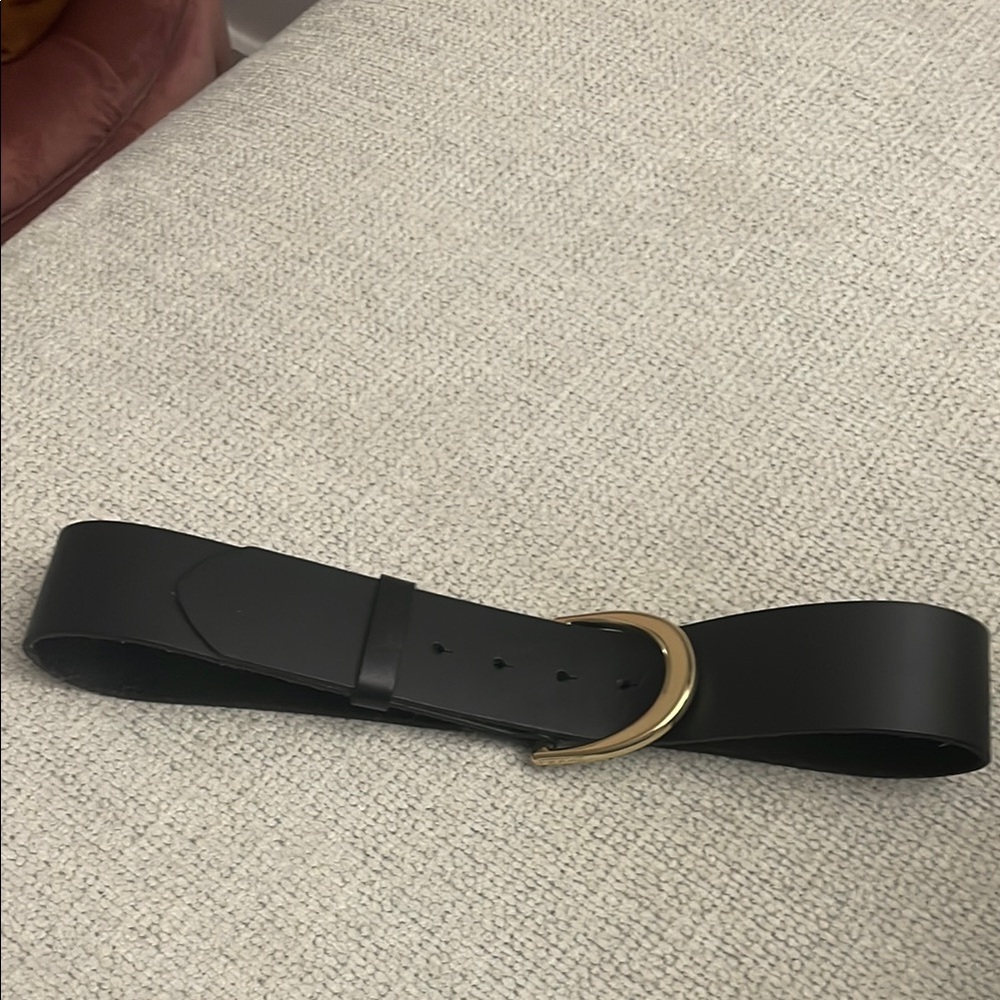 Frame denim Black Belt with Gold Buckle